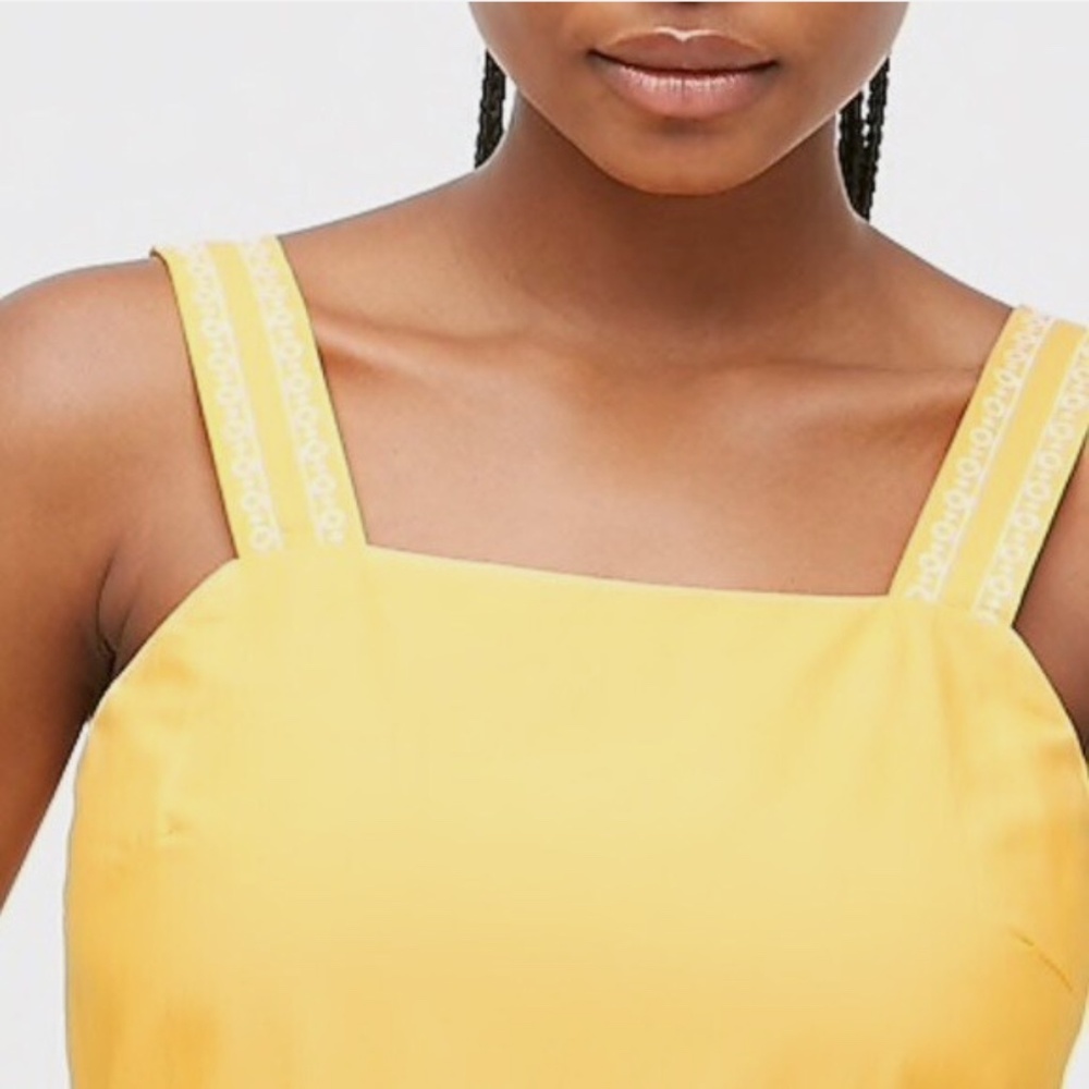 J. Crew Embroidered Scalloped Tiered Midi Dress 0 Marigold - Picture 3 of 14